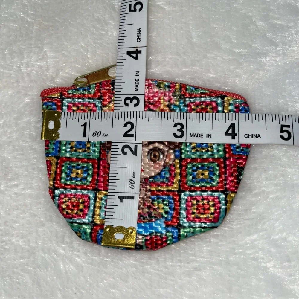 New Frida Kahlo Mexican cartoon coin change purse girls women’s money wallet - Picture 3 of 7